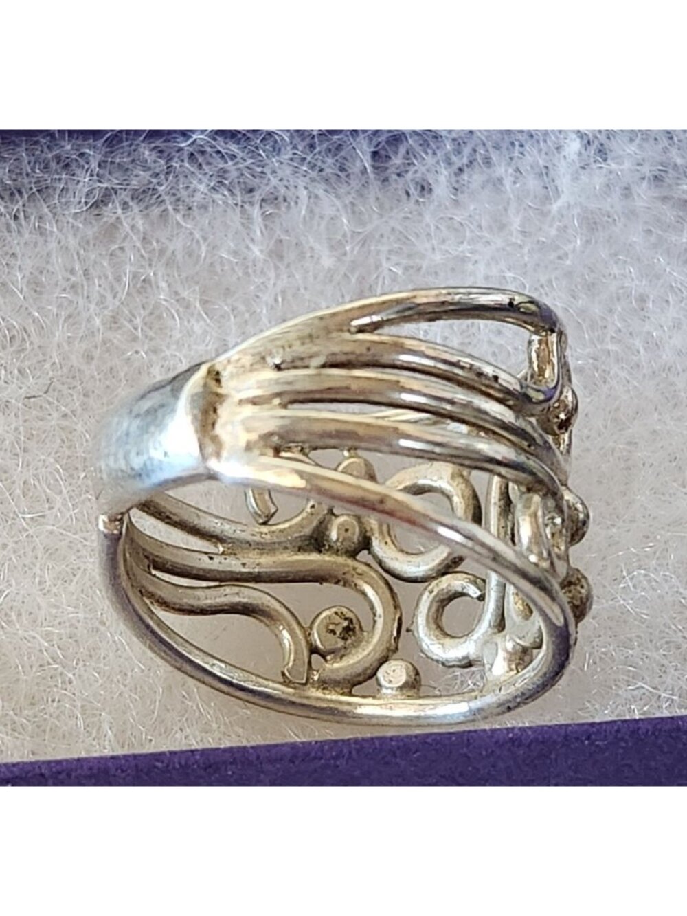 Ring Band Open Silver 20 mm wide Size 8 1/2 7.8 gr no Stone Jerry Fran Harr - Picture 7 of 12
